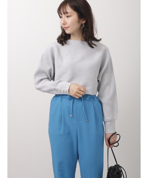 Te chichi TERRASSE（テチチテラス）の「横リブドルマンニット（ニット/セーター・レディース・イエロー/ブルー/オフホワイト/グレー・ﾌﾘ-）」の3枚目の写真