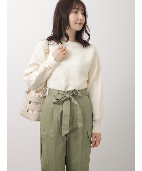 Te chichi TERRASSE（テチチテラス）の「横リブドルマンニット（ニット/セーター・レディース・イエロー/ブルー/オフホワイト/グレー・ﾌﾘ-）」の2枚目の写真