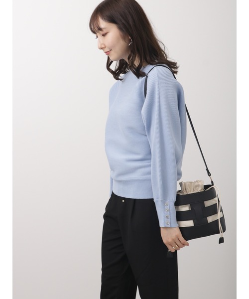 Te chichi TERRASSE（テチチテラス）の「横リブドルマンニット（ニット/セーター・レディース・イエロー/ブルー/オフホワイト/グレー・ﾌﾘ-）」の4枚目の写真