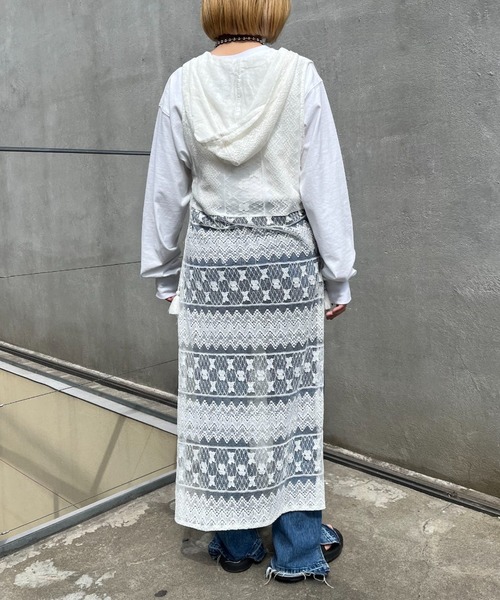 CIAOPANIC（チャオパニック）の「フード付きレースノースリーブワンピース（ワンピース・レディース・ブラック/オフホワイト・FREE）」の17枚目の写真