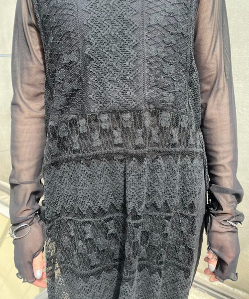 CIAOPANIC（チャオパニック）の「フード付きレースノースリーブワンピース（ワンピース・レディース・ブラック/オフホワイト・FREE）」の20枚目の写真