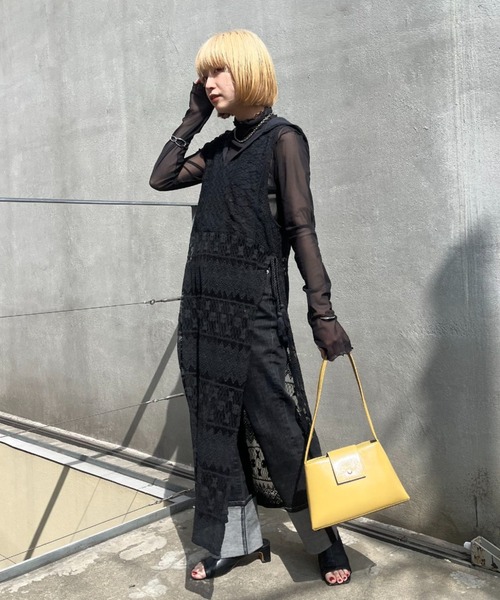 CIAOPANIC（チャオパニック）の「フード付きレースノースリーブワンピース（ワンピース・レディース・ブラック/オフホワイト・FREE）」の11枚目の写真