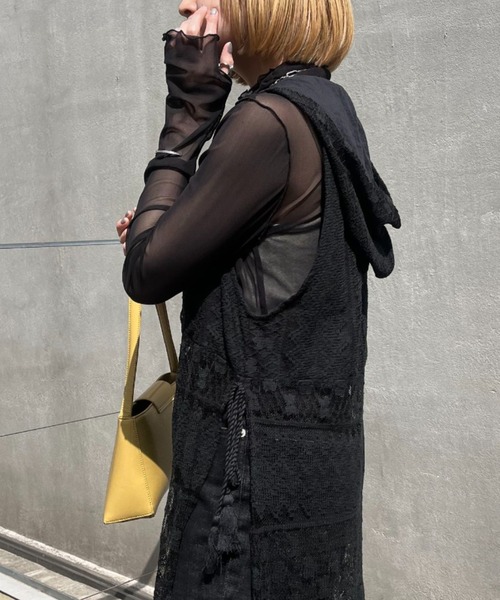 CIAOPANIC（チャオパニック）の「フード付きレースノースリーブワンピース（ワンピース・レディース・ブラック/オフホワイト・FREE）」の19枚目の写真