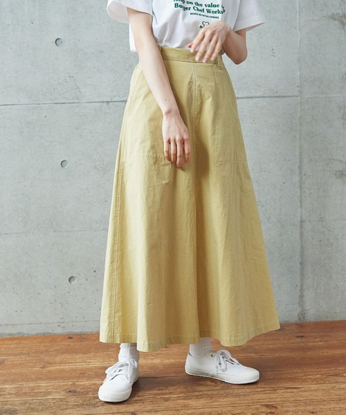 PAR ICI（パーリッシィ）の「40ダンプグランジウォッシュ フレアスカート(セットアップ対応)（スカート・レディース・チャコールグレー/ベージュ/ネイビー・FREE）」の3枚目の写真