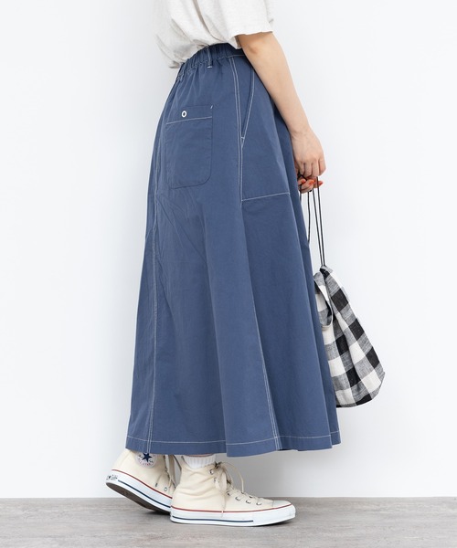 PAR ICI（パーリッシィ）の「40ダンプグランジウォッシュ フレアスカート(セットアップ対応)（スカート・レディース・チャコールグレー/ベージュ/ネイビー・FREE）」の5枚目の写真