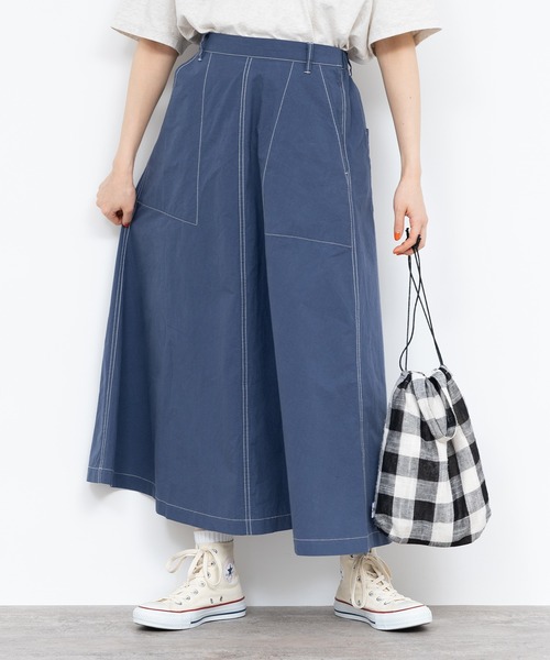 PAR ICI（パーリッシィ）の「40ダンプグランジウォッシュ フレアスカート(セットアップ対応)（スカート・レディース・チャコールグレー/ベージュ/ネイビー・FREE）」の4枚目の写真