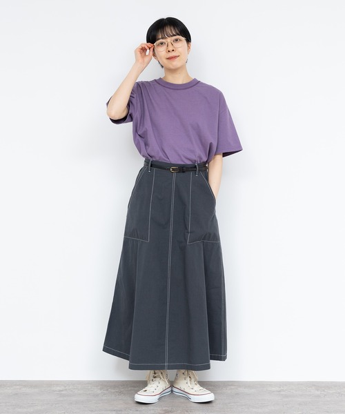 PAR ICI（パーリッシィ）の「40ダンプグランジウォッシュ フレアスカート(セットアップ対応)（スカート・レディース・チャコールグレー/ベージュ/ネイビー・FREE）」の17枚目の写真