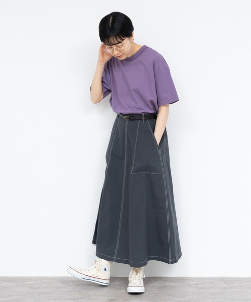 PAR ICI（パーリッシィ）の「40ダンプグランジウォッシュ フレアスカート(セットアップ対応)（スカート・レディース・チャコールグレー/ベージュ/ネイビー・FREE）」の18枚目の写真