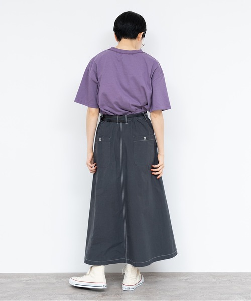 PAR ICI（パーリッシィ）の「40ダンプグランジウォッシュ フレアスカート(セットアップ対応)（スカート・レディース・チャコールグレー/ベージュ/ネイビー・FREE）」の19枚目の写真