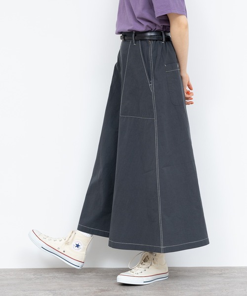 PAR ICI（パーリッシィ）の「40ダンプグランジウォッシュ フレアスカート(セットアップ対応)（スカート・レディース・チャコールグレー/ベージュ/ネイビー・FREE）」の14枚目の写真