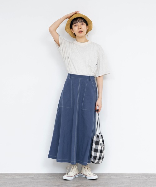 PAR ICI（パーリッシィ）の「40ダンプグランジウォッシュ フレアスカート(セットアップ対応)（スカート・レディース・チャコールグレー/ベージュ/ネイビー・FREE）」の8枚目の写真