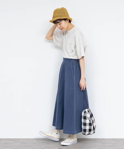 PAR ICI（パーリッシィ）の「40ダンプグランジウォッシュ フレアスカート(セットアップ対応)（スカート・レディース・チャコールグレー/ベージュ/ネイビー・FREE）」の9枚目の写真