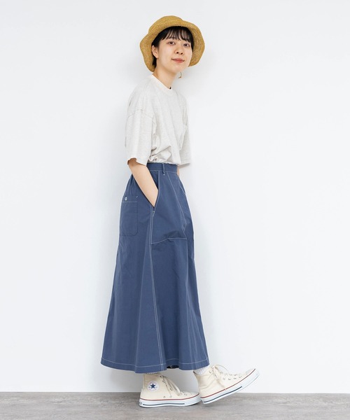 PAR ICI（パーリッシィ）の「40ダンプグランジウォッシュ フレアスカート(セットアップ対応)（スカート・レディース・チャコールグレー/ベージュ/ネイビー・FREE）」の11枚目の写真