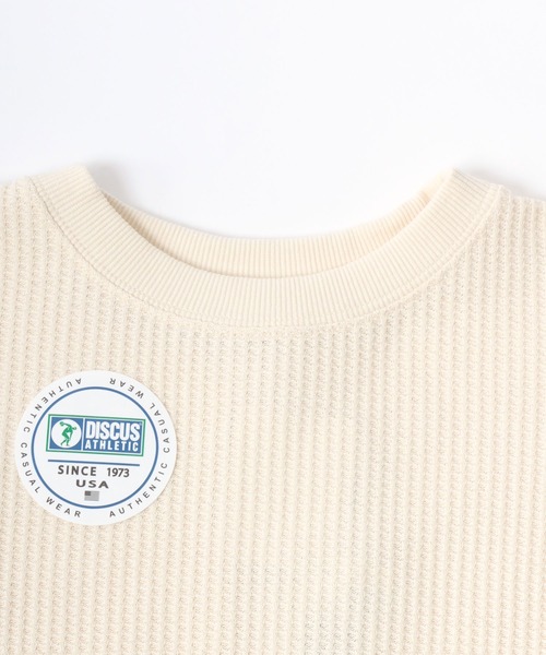 DISCUS ATHLETIC(ディスカス アスレチック)の「DISCUS ATHLETIC(ディスカスアスレチック)ワッフル ラウンドヘムロンT レディース/長袖(Tシャツ/カットソー・レディース・グリーン/オレンジ/ベージュ/ブラック/アッシュグレー/オフホワイト・M)」の19枚目の写真