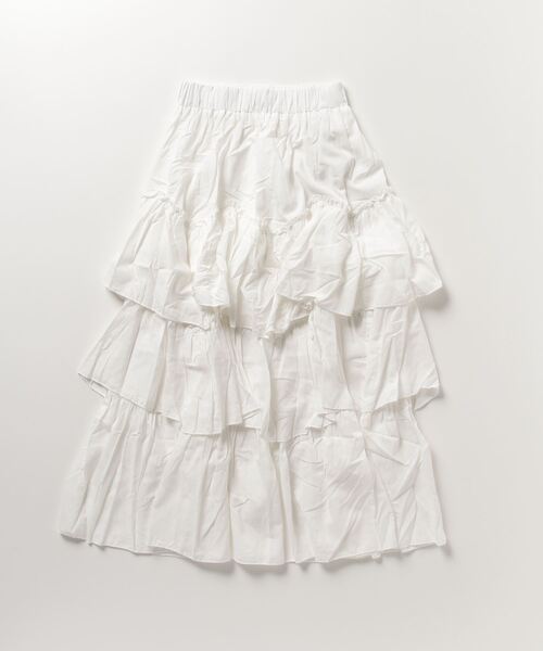 LA POMME petit(ラポミ・プチ)の「スイートフレアスカート/Pleats Tiered Flair Skirt【LA POMME petit/ラポミ・プチ】(スカート・レディース・ホワイト/ブラック・FREE)」の10枚目の写真