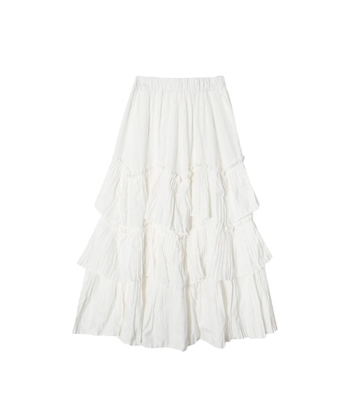 LA POMME petit(ラポミ・プチ)の「スイートフレアスカート/Pleats Tiered Flair Skirt【LA POMME petit/ラポミ・プチ】(スカート・レディース・ホワイト/ブラック・FREE)」の12枚目の写真