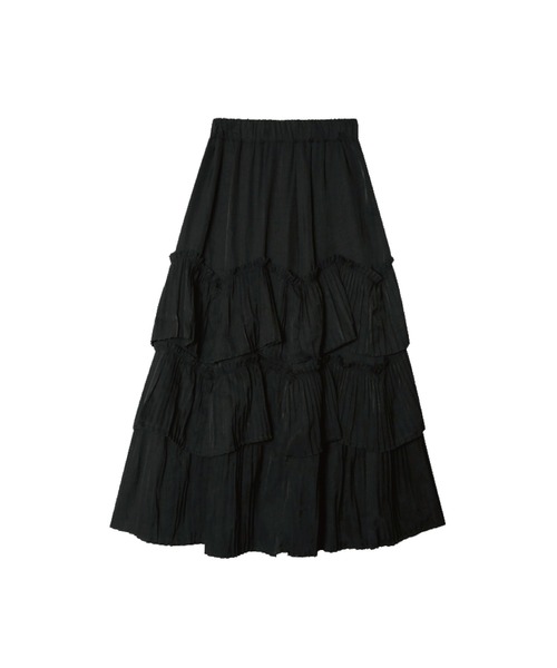 LA POMME petit(ラポミ・プチ)の「スイートフレアスカート/Pleats Tiered Flair Skirt【LA POMME petit/ラポミ・プチ】(スカート・レディース・ホワイト/ブラック・FREE)」の13枚目の写真