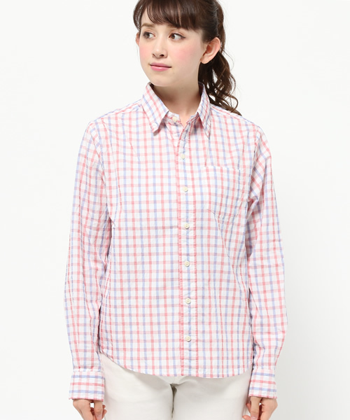 Denime(ドゥニーム)の「CHECK LS SHIRTS/チェックロングスリーブシャツ(シャツ/ブラウス・レディース・ブルー系その他/レッド系その他・FREE)」の3枚目の写真