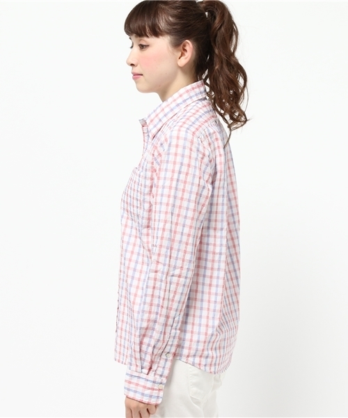 Denime(ドゥニーム)の「CHECK LS SHIRTS/チェックロングスリーブシャツ(シャツ/ブラウス・レディース・ブルー系その他/レッド系その他・FREE)」の4枚目の写真