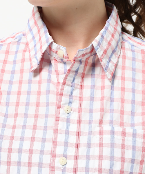 Denime(ドゥニーム)の「CHECK LS SHIRTS/チェックロングスリーブシャツ(シャツ/ブラウス・レディース・ブルー系その他/レッド系その他・FREE)」の6枚目の写真
