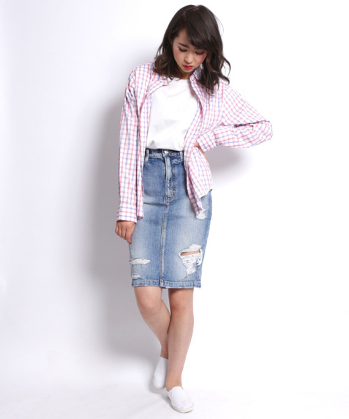 Denime(ドゥニーム)の「CHECK LS SHIRTS/チェックロングスリーブシャツ(シャツ/ブラウス・レディース・ブルー系その他/レッド系その他・FREE)」の15枚目の写真