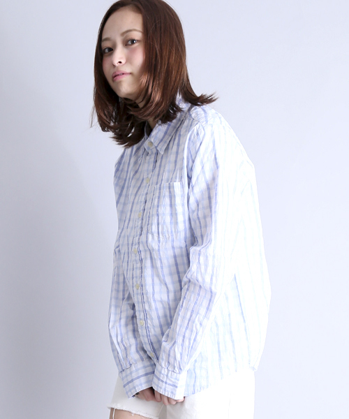 Denime(ドゥニーム)の「CHECK LS SHIRTS/チェックロングスリーブシャツ(シャツ/ブラウス・レディース・ブルー系その他/レッド系その他・FREE)」の20枚目の写真