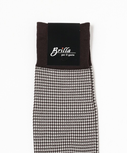 BRILLA per il gusto（ブリッラペルイルグースト）の「Brilla per il gusto / ハウンドトゥース ソックス（ソックス/靴下・メンズ・ブラウン/その他/その他1/ネイビー・ONE SIZE）」の6枚目の写真