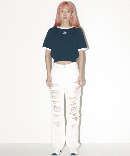 tシャツ A'GEM/9 × .kom「ISTKUNST/イストクンスト」STAR LOGO HALF CROP KNIT/スターロゴ ハーフクロッ A'GEM/9 × .kom『ISTKUNST/イストクンスト』STAR LOGO HALF CROP