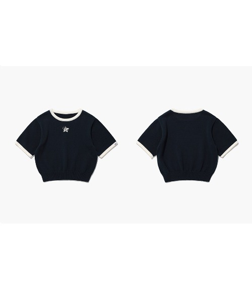 tシャツ A'GEM/9 × .kom「ISTKUNST/イストクンスト」STAR LOGO HALF CROP KNIT/スターロゴ ハーフクロッ A'GEM/9 × .kom『ISTKUNST/イストクンスト』STAR LOGO HALF CROP