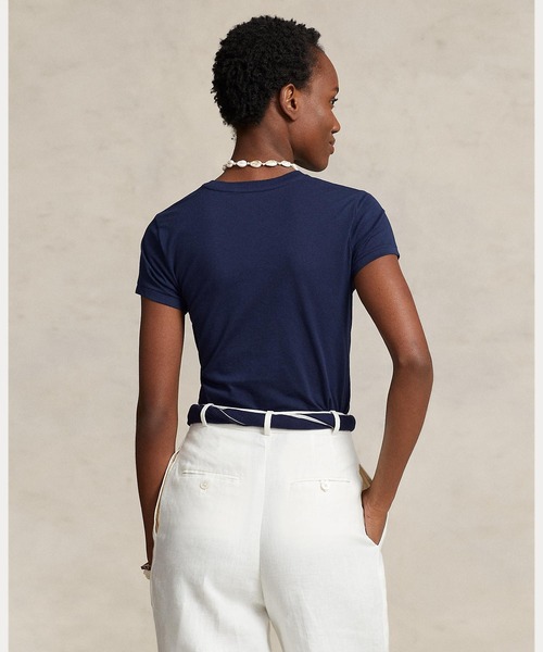 POLO RALPH LAUREN（ポロ ラルフ ローレン）の「コットン ジャージー クルーネック Tシャツ（Tシャツ/カットソー・レディース・ネイビー系1・M/S/L/XL/XS）」の6枚目の写真
