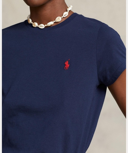 POLO RALPH LAUREN（ポロ ラルフ ローレン）の「コットン ジャージー クルーネック Tシャツ（Tシャツ/カットソー・レディース・ネイビー系1・M/S/L/XL/XS）」の7枚目の写真