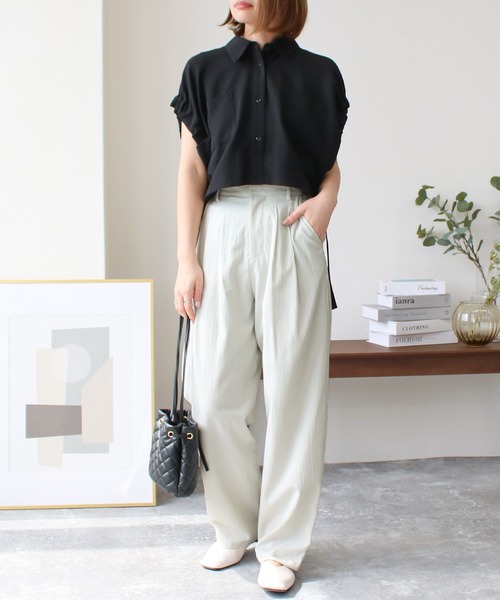 Social GIRL（ソーシャルガール）の「ハイウエストタックワイドパンツ（その他パンツ・レディース・グレー/ブルー/ブラック/アイボリー・M/L）」の13枚目の写真