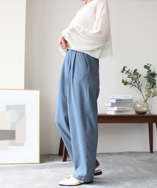 Social GIRL（ソーシャルガール）の「ハイウエストタックワイドパンツ（その他パンツ・レディース・グレー/ブルー/ブラック/アイボリー・M/L）」の22枚目の写真