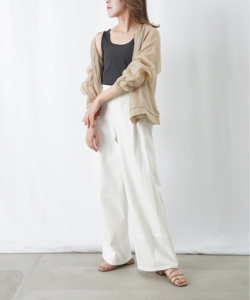 LUCA/LADY LUCK LUCA（ルカ/レディラックルカ）の「LC/LLL ベーシック2wayリブタンクトップ（タンクトップ・レディース・グリーン/ブラック/チャコールグレー/オフホワイト/ブルー・FREE）」の10枚目の写真