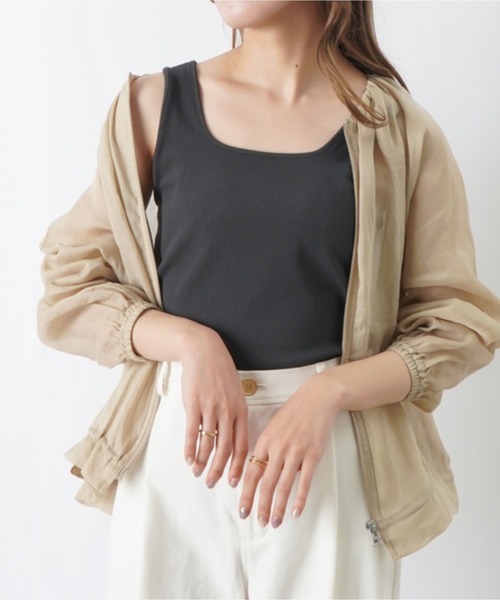 LUCA/LADY LUCK LUCA（ルカ/レディラックルカ）の「LC/LLL ベーシック2wayリブタンクトップ（タンクトップ・レディース・グリーン/ブラック/チャコールグレー/オフホワイト/ブルー・FREE）」の8枚目の写真