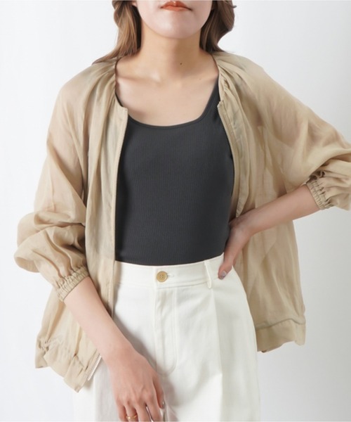 LUCA/LADY LUCK LUCA（ルカ/レディラックルカ）の「LC/LLL ベーシック2wayリブタンクトップ（タンクトップ・レディース・グリーン/ブラック/チャコールグレー/オフホワイト/ブルー・FREE）」の7枚目の写真