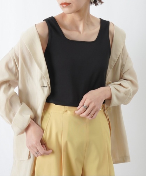 LUCA/LADY LUCK LUCA（ルカ/レディラックルカ）の「LC/LLL ベーシック2wayリブタンクトップ（タンクトップ・レディース・グリーン/ブラック/チャコールグレー/オフホワイト/ブルー・FREE）」の11枚目の写真