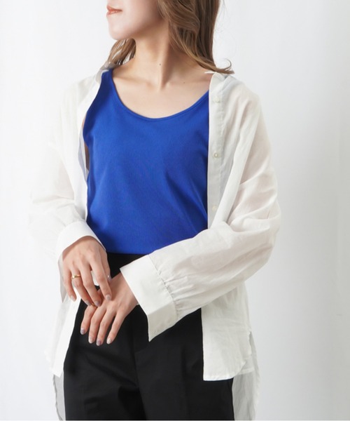 LUCA/LADY LUCK LUCA（ルカ/レディラックルカ）の「LC/LLL ベーシック2wayリブタンクトップ（タンクトップ・レディース・グリーン/ブラック/チャコールグレー/オフホワイト/ブルー・FREE）」の20枚目の写真