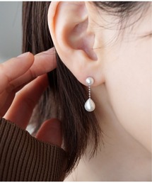 Meach. ミーチ　K18 ・３連パールピアス/パールキャッチ Meach.】K18 ・3連パールピアス/パールキャッチ（ピアス（両耳