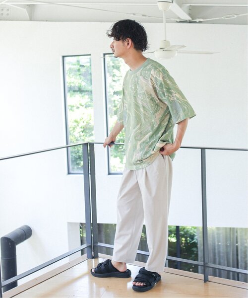 JOURNAL STANDARD relume(ジャーナルスタンダード レリューム)の「COOLMAX PE/TRO 4WAY 1TUCK ワイドイージーパンツ(その他パンツ・メンズ・ブラック/カーキ/アイボリー/ブルー系その他・MEDIUM/LARGE)」の6枚目の写真