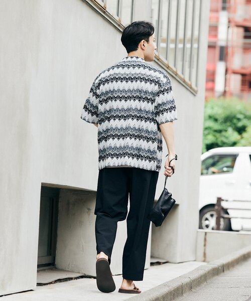 JOURNAL STANDARD relume(ジャーナルスタンダード レリューム)の「COOLMAX PE/TRO 4WAY 1TUCK ワイドイージーパンツ(その他パンツ・メンズ・ブラック/カーキ/アイボリー/ブルー系その他・MEDIUM/LARGE)」の10枚目の写真