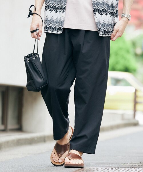 JOURNAL STANDARD relume(ジャーナルスタンダード レリューム)の「COOLMAX PE/TRO 4WAY 1TUCK ワイドイージーパンツ(その他パンツ・メンズ・ブラック/カーキ/アイボリー/ブルー系その他・MEDIUM/LARGE)」の13枚目の写真