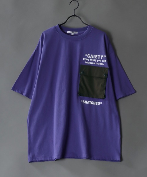 SITRY(シトリー)の「oversize big pocket T-shirt/オーバーサイズ ビッグポケット Tシャツ(Tシャツ/カットソー・メンズ・ブラック/ホワイト/パープル・M/L)」の1枚目の写真