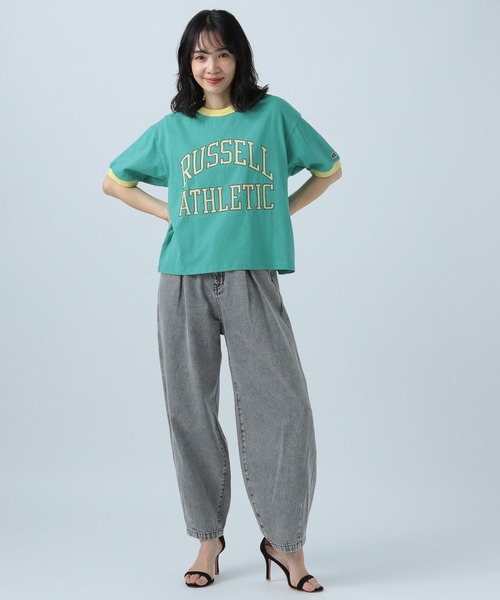 Russell Athletic(ラッセルアスレティック)の「【RUSSELL ATHLETIC (ラッセルアスレティック)】別注リンガーT(Tシャツ/カットソー・レディース・オフホワイト/ピンク/グリーン・FREE)」の18枚目の写真