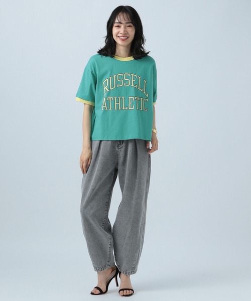 Russell Athletic(ラッセルアスレティック)の「【RUSSELL ATHLETIC (ラッセルアスレティック)】別注リンガーT(Tシャツ/カットソー・レディース・オフホワイト/ピンク/グリーン・FREE)」の7枚目の写真