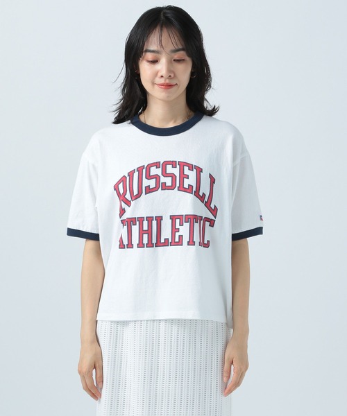 Russell Athletic(ラッセルアスレティック)の「【RUSSELL ATHLETIC (ラッセルアスレティック)】別注リンガーT(Tシャツ/カットソー・レディース・オフホワイト/ピンク/グリーン・FREE)」の16枚目の写真