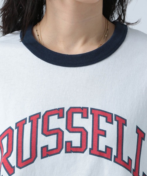 Russell Athletic(ラッセルアスレティック)の「【RUSSELL ATHLETIC (ラッセルアスレティック)】別注リンガーT(Tシャツ/カットソー・レディース・オフホワイト/ピンク/グリーン・FREE)」の14枚目の写真