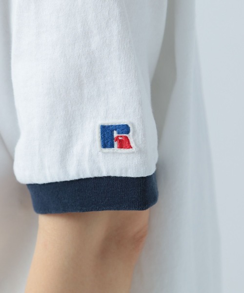 Russell Athletic(ラッセルアスレティック)の「【RUSSELL ATHLETIC (ラッセルアスレティック)】別注リンガーT(Tシャツ/カットソー・レディース・オフホワイト/ピンク/グリーン・FREE)」の19枚目の写真