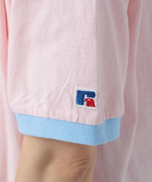Russell Athletic(ラッセルアスレティック)の「【RUSSELL ATHLETIC (ラッセルアスレティック)】別注リンガーT(Tシャツ/カットソー・レディース・オフホワイト/ピンク/グリーン・FREE)」の15枚目の写真