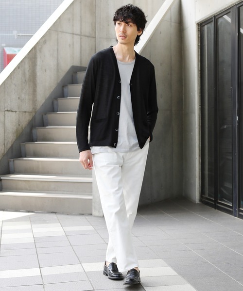 THE CASUAL（カジュアル）の「Buyer's Select/TRスラブ入りエアリーニットサマーカーディガン（カーディガン/ボレロ・メンズ・ネイビー/ブルー系/ブラック/カーキ/グレー/ライトイエロー・M/L）」の8枚目の写真